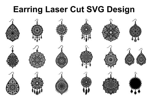 20 Boho Mandala Earring SVG Bundle for Crafts & Graphics