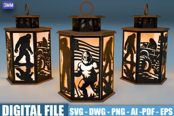 Bigfoot Lantern SVG: Bold Graphics for Crafts
