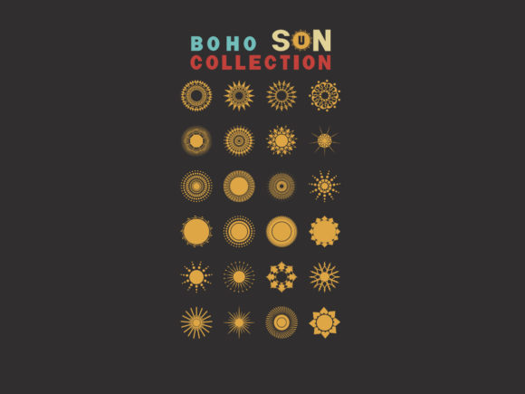 Boho Sun Bundle SVG: Graphics for Creative Branding