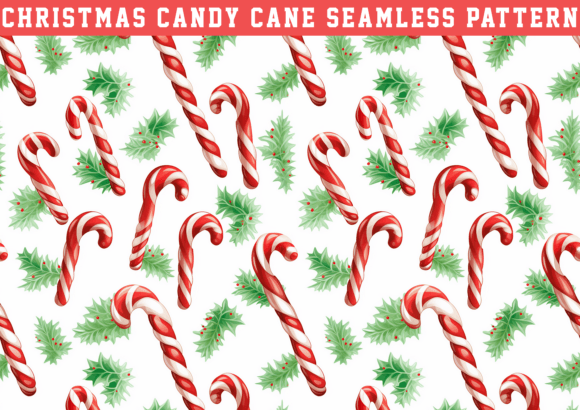 Christmas Candy Cane Seamless: Graphics & Patterns