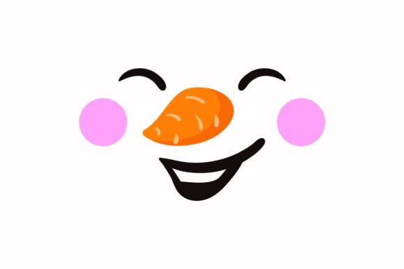 Christmas Snowman Face Graphics and Illustrations