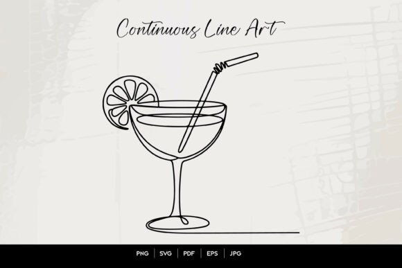 Cocktail Glass Line Art: Graphics for Crafts