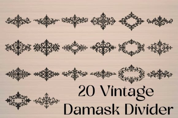 Elegant Damask Ornament: Graphics for Crafts