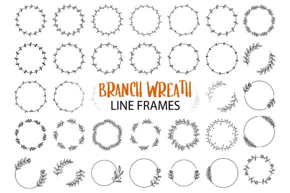 Floral Wreath Graphics for Crafts & Etsy Shops