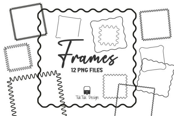 Frame, Square Wavy Border SVG PNG: Graphics & Decorative Elements