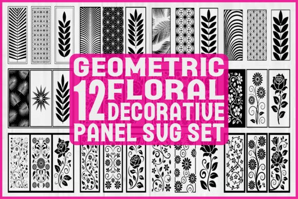 Geometric Floral Panel: Graphics for Crafts & Brands