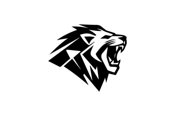 Geometric Lion Logo: Bold Graphics & Logos