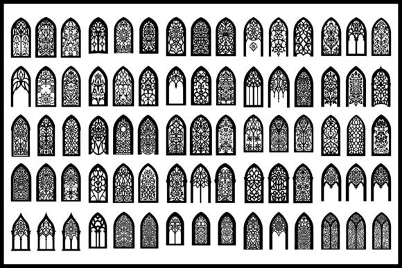 Gothic Window Graphics for Crafts & Design