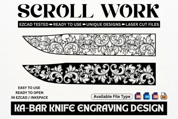 Ka-Bar Knife Scroll: Graphics for Laser Engraving