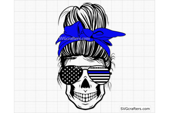 Messy Bun Police Graphics for Crafts