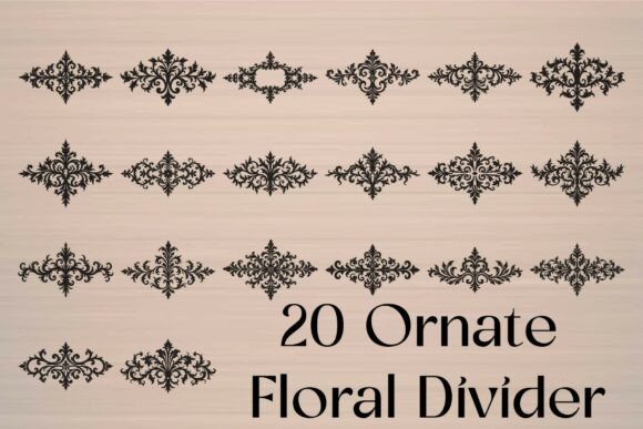 Ornate Floral Divider Graphics for Crafts