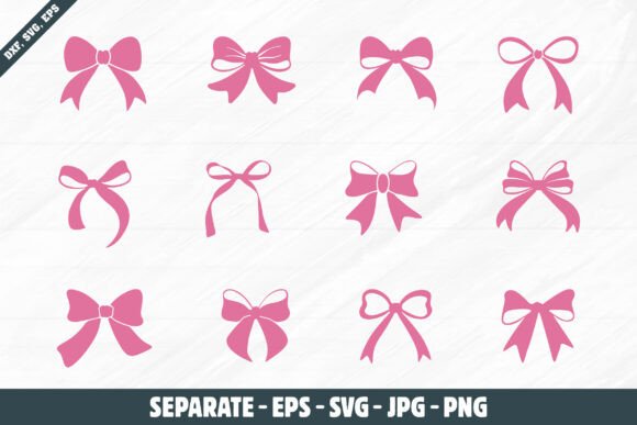 Pink Bow SVG for Crafts & Graphics Branding