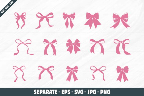 Pink Bow SVG Set: Elevating Crafts and Graphics