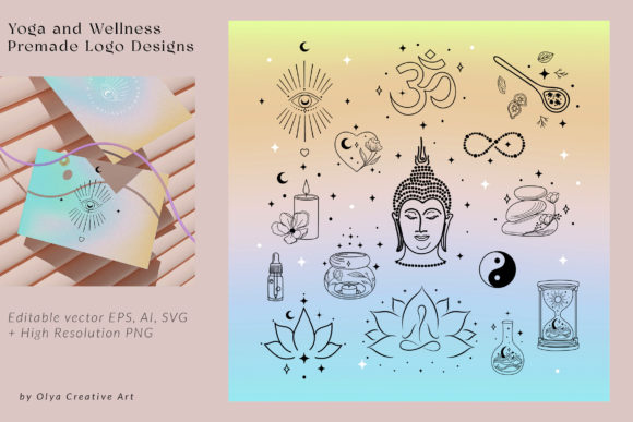 Premade Yoga Logos and Graphics for Sellers