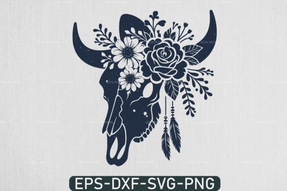 Review: Floral Western Cow Skull Flowers SVG for Embroidery