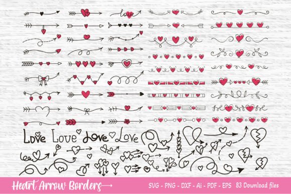 Review: Hand Drawn Heart Arrow Borders SVG for Embroidery