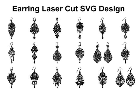 Rose Earring SVG Bundle: Premium Graphics for Crafts