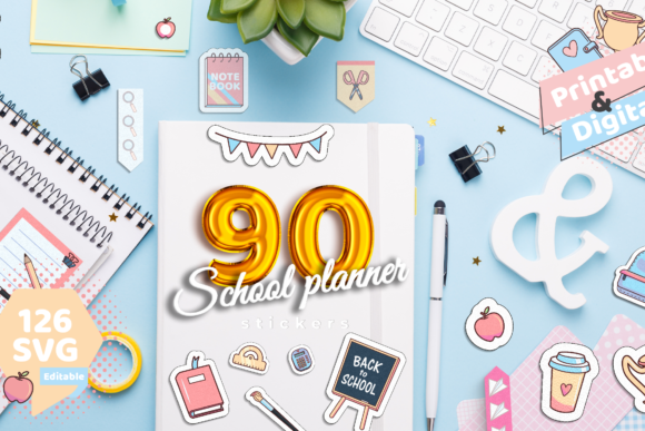 School Planner Digital Stickers: Graphics for Crafts