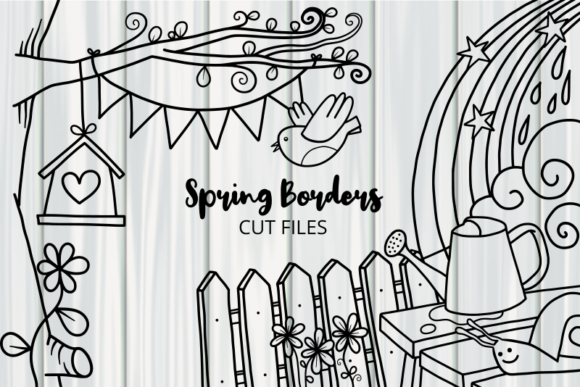 Spring Borders Cut Files: Graphics for Crafts & Brands