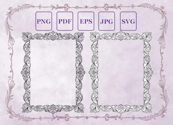 Vector Vintage Frame Engraving Graphics