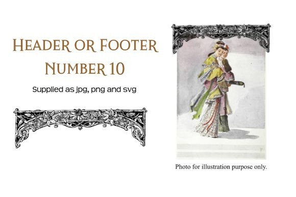Vintage Decorative Header or Footer 10: Graphics for Crafts