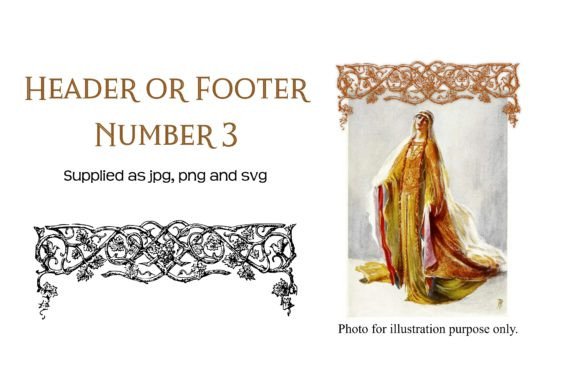 Vintage Decorative Header or Footer 3: Graphics for Crafts
