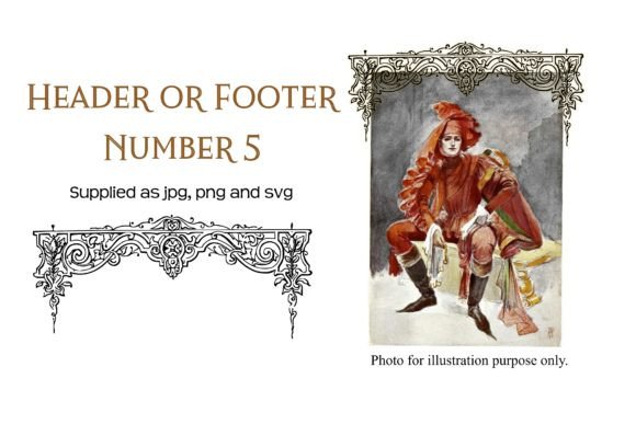 Vintage Decorative Header or Footer 5: Graphics for Crafts