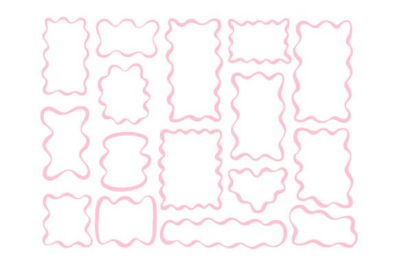 Wavy Line Art Graphics for Crafts Branding