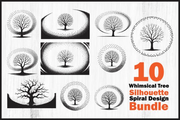 Whimsical Tree Graphics for Crafts and Blogs