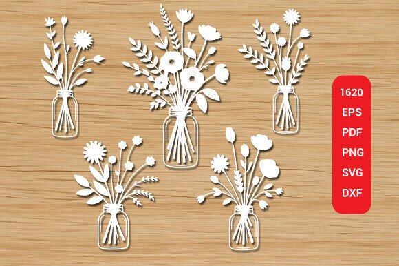 Wooden Flower SVG Cut Mega Bundle 1620: Crafts & Graphics