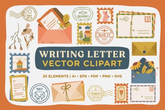 Writing Letter Vector Clipart Pack